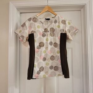 Cherokee Flexibles Scrubs V-Neck Knit Panel Top PPTL size small